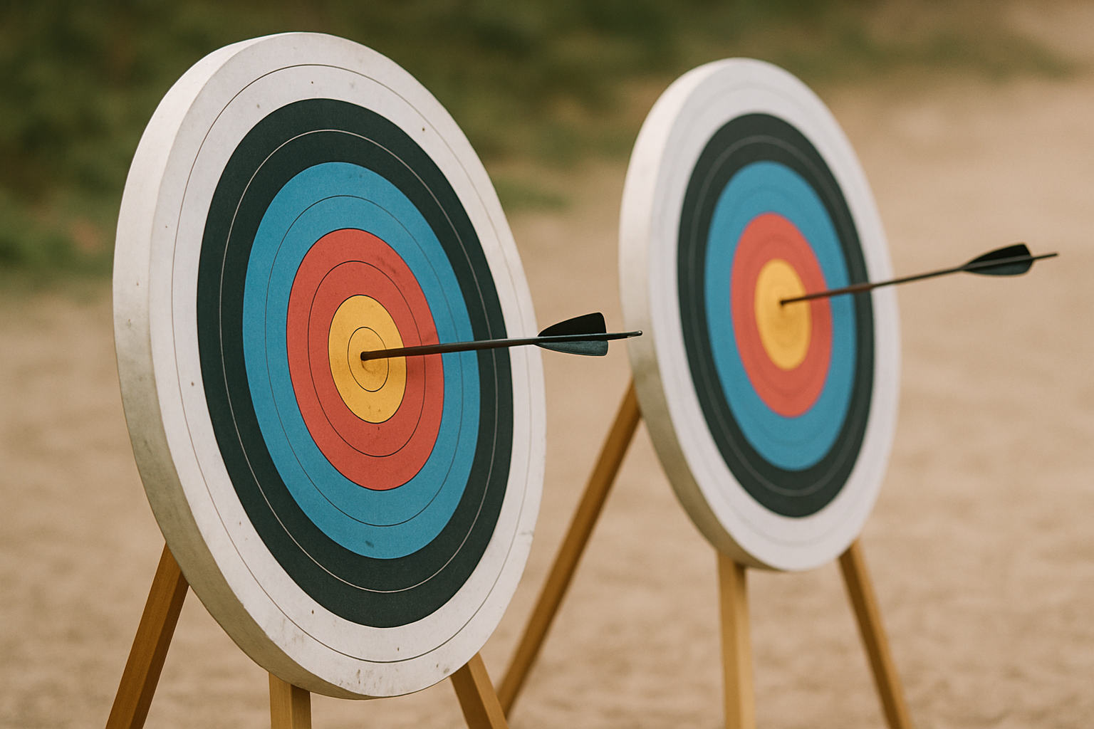 deux cibles avec flèches